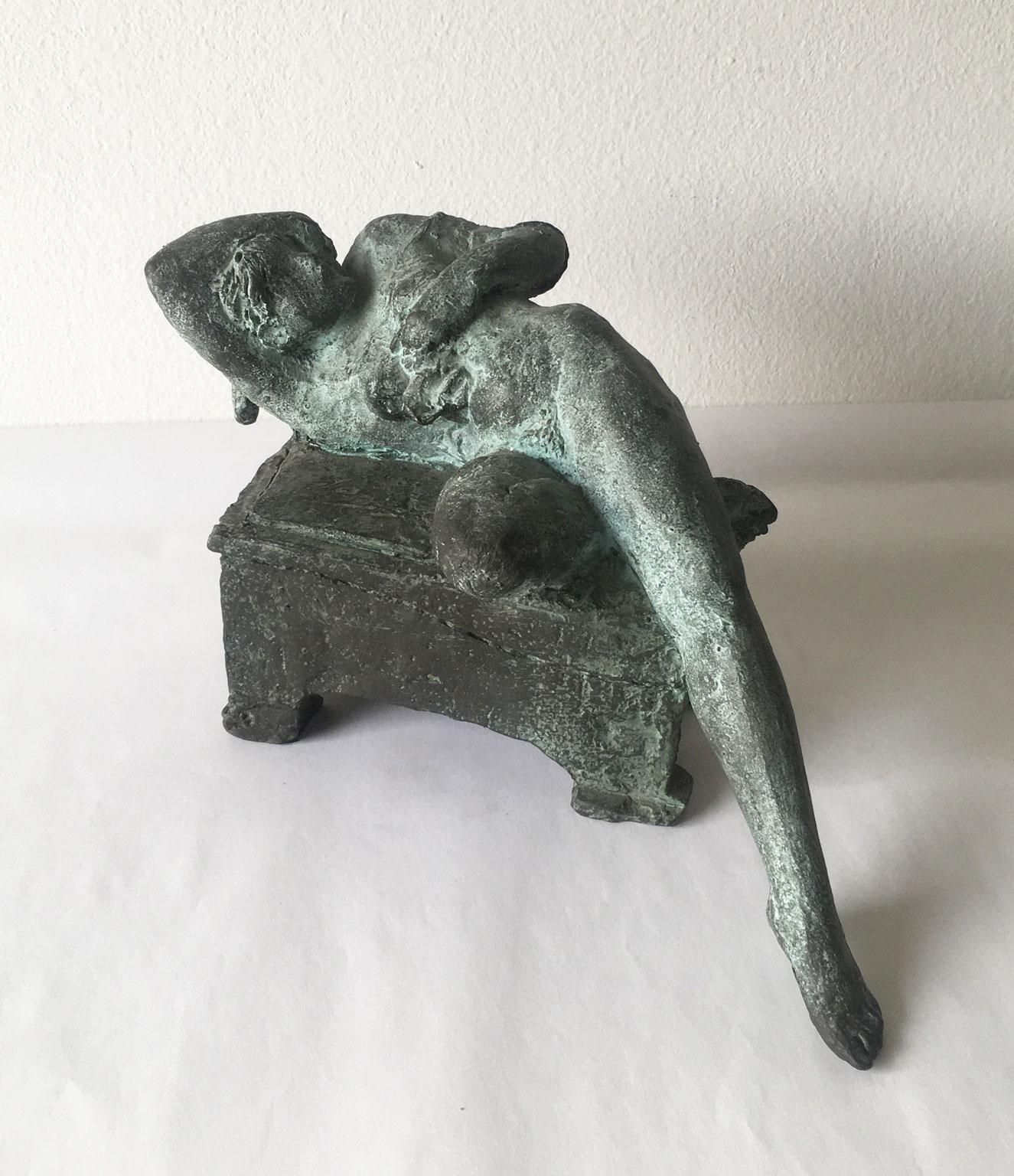 2006 Italy Bronze Sculpture By Ugo Riva Con Gli Occhi Nelle Stelle photo for sale