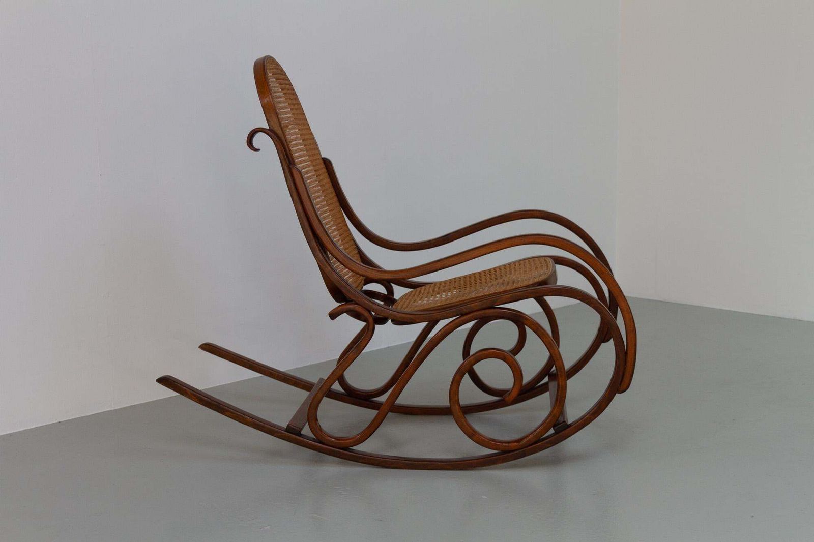 Vintage Brown Bentwood Rocking Chair, 1950s photo furniture