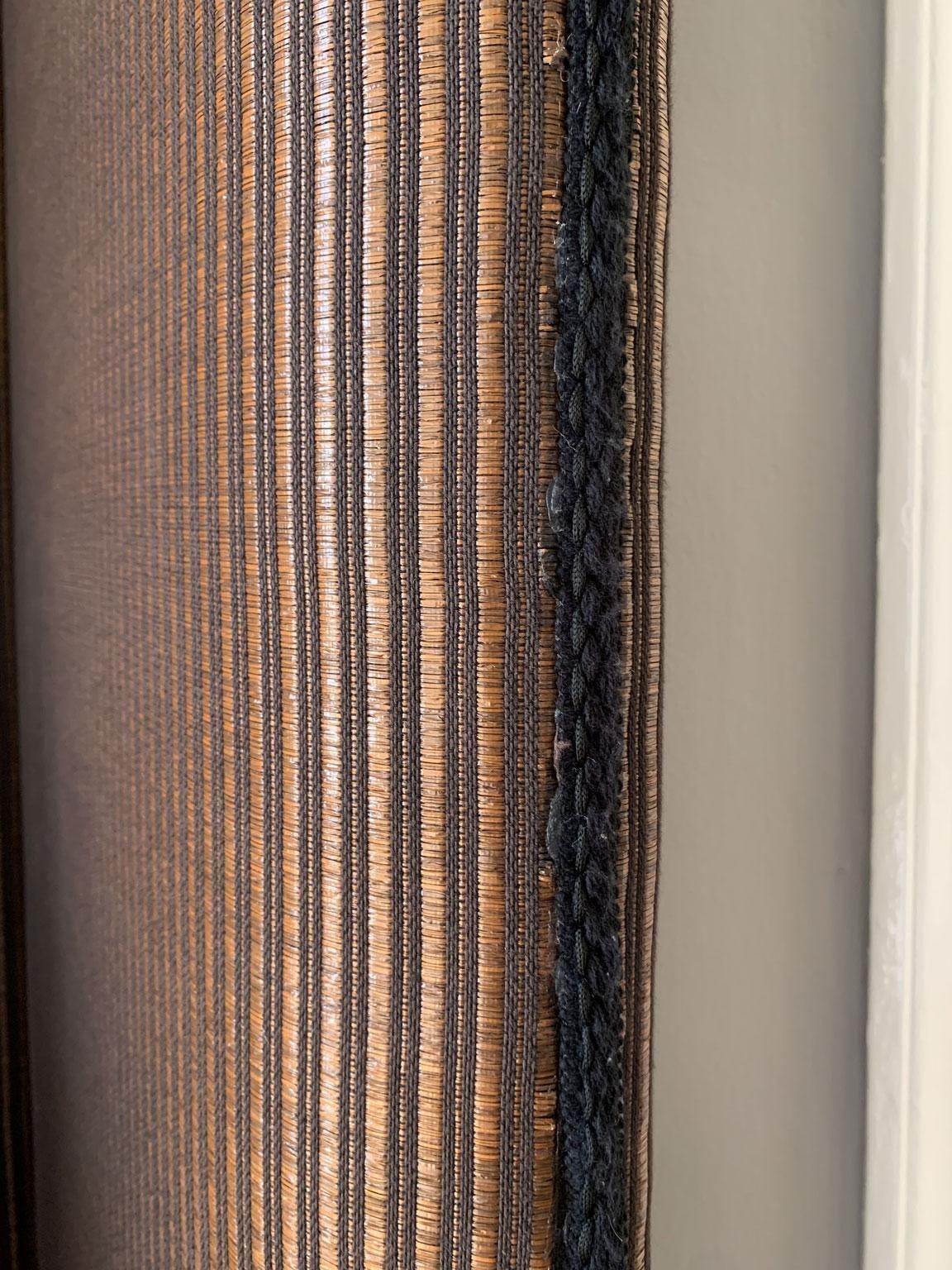 Italy 1990 Post Modern Set Two Black And Brown Upholstered Screens photo Home Decor
