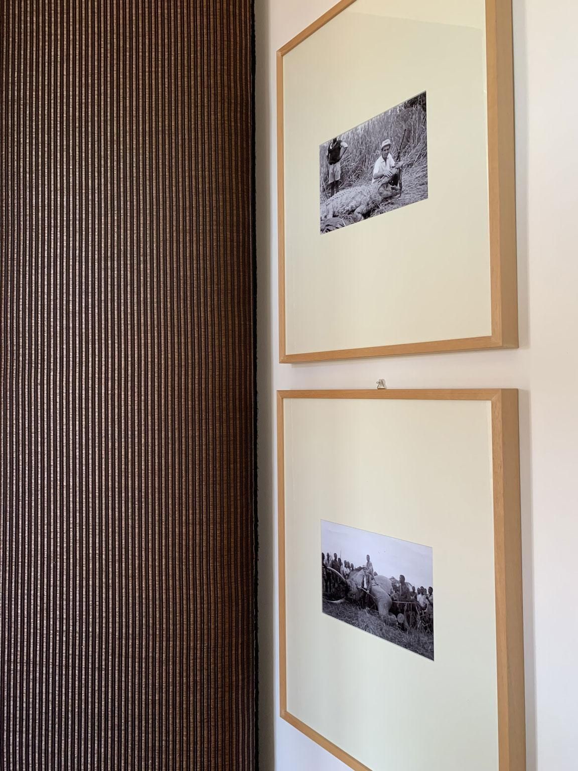 Home Decor Italy 1990 Post Modern Set Two Black And Brown Upholstered Screens photo
