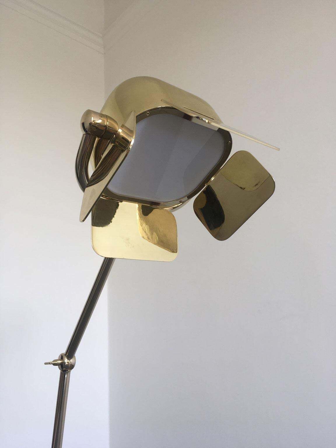 Italian Design Ghidini 1961 Flamingo Brass Table Lamp photo for sale