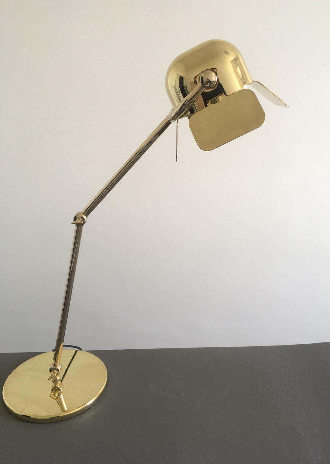 Italian Design Ghidini 1961 Flamingo Brass Table Lamp photo Lighting