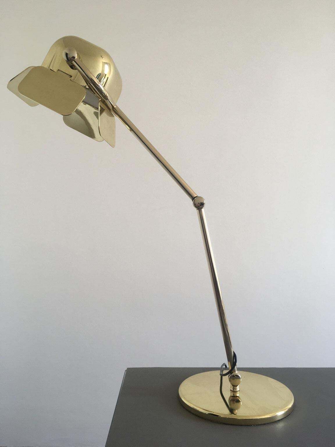 Italian Design Ghidini 1961 Flamingo Brass Table Lamp photo vintage