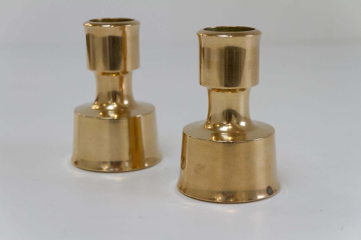Mid Century Danish Brass Candleholders By Jens Quistgaard,  1960s. Set Of 2. photo vinterior