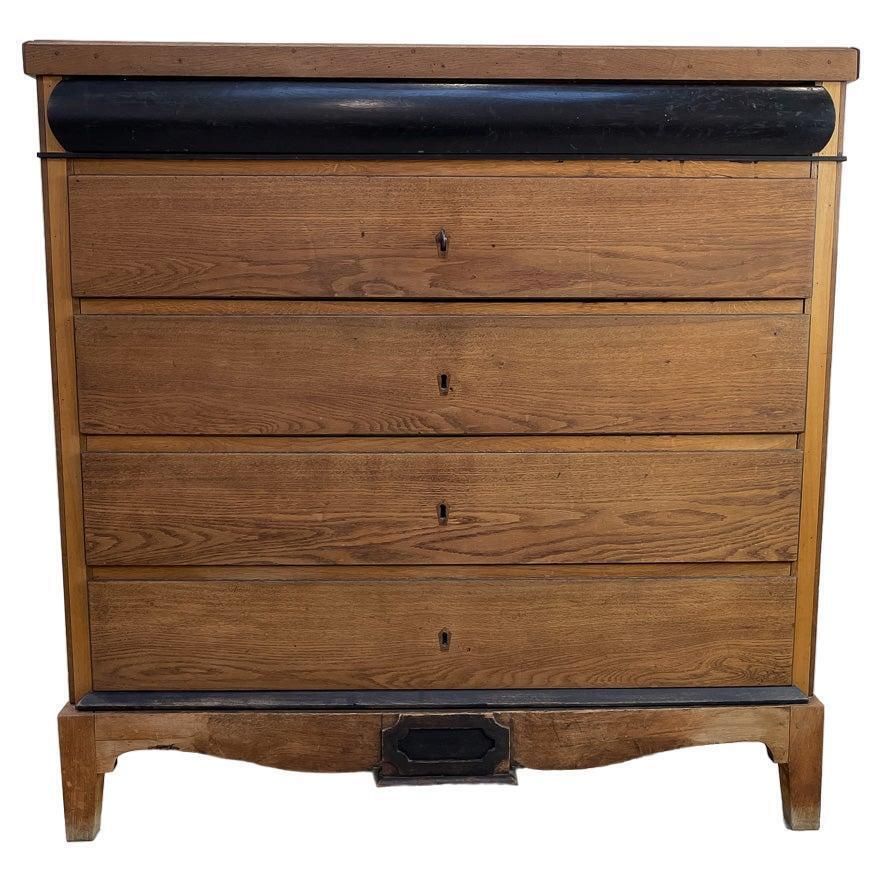 Antique Danish Oak Chest Of Drawers, Ca. 1800.