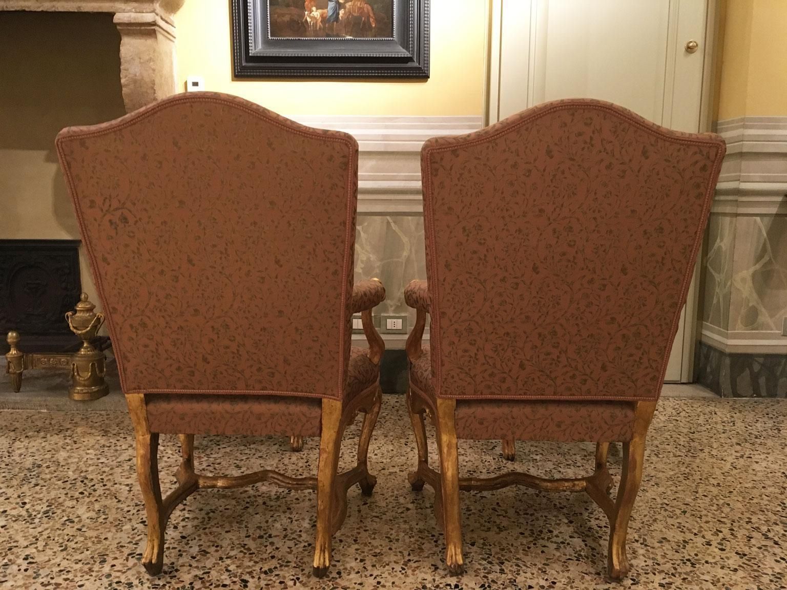 Furniture Venezia Italy Early 18th Century Set 5 Rococo Carved Giltwood Armchairs photo