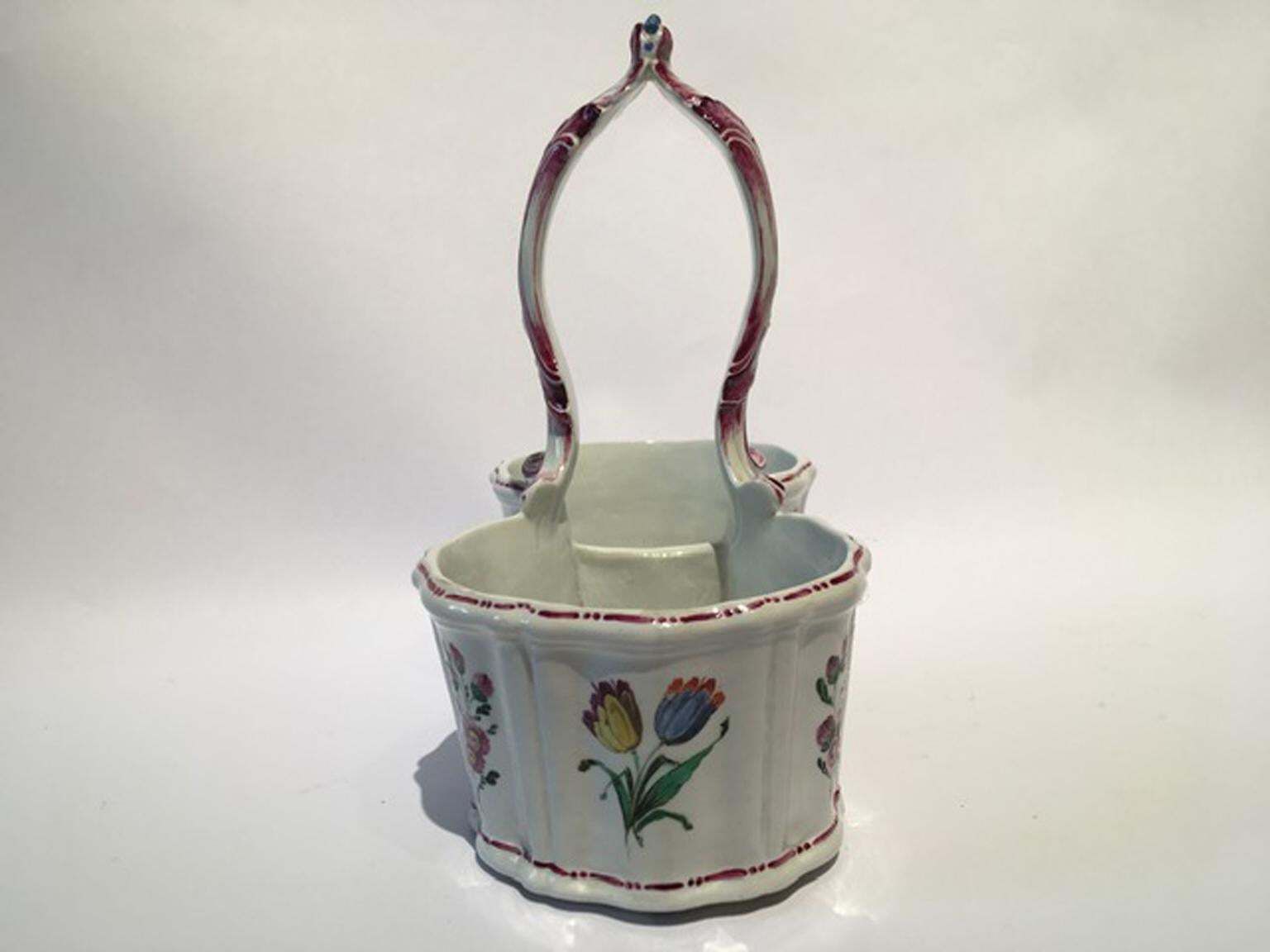 Italy 18th Century Richard Ginori Porcelain Cruet With Floral Drawings photo Home Decor