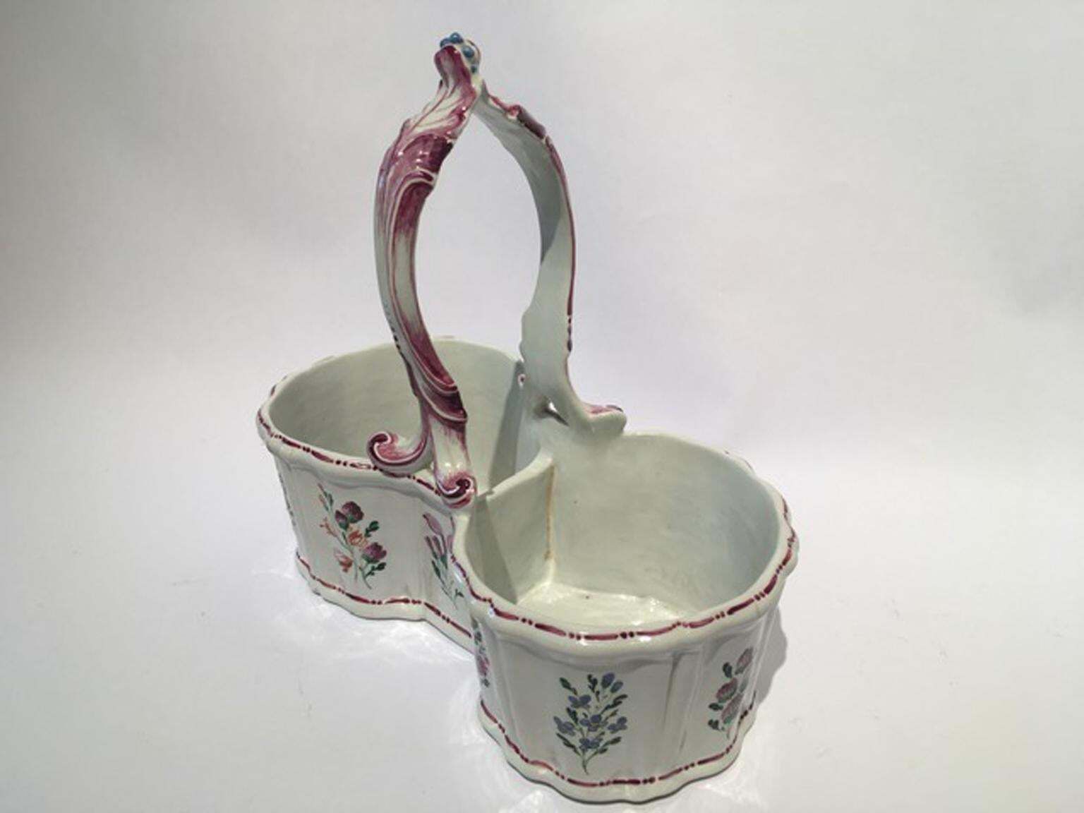 photo buy Italy 18th Century Richard Ginori Porcelain Cruet With Floral Drawings