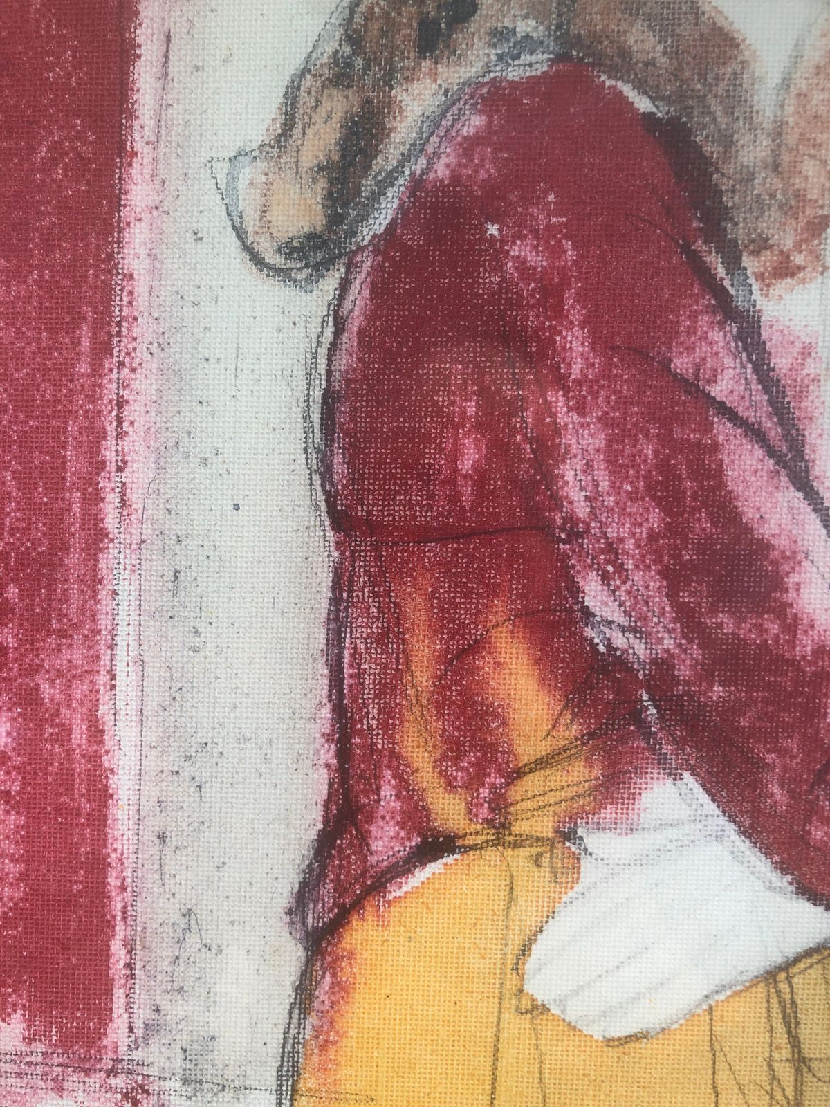 Jordi Curos Woman With Fan Mixed Media Painting 1979 photo vinterior