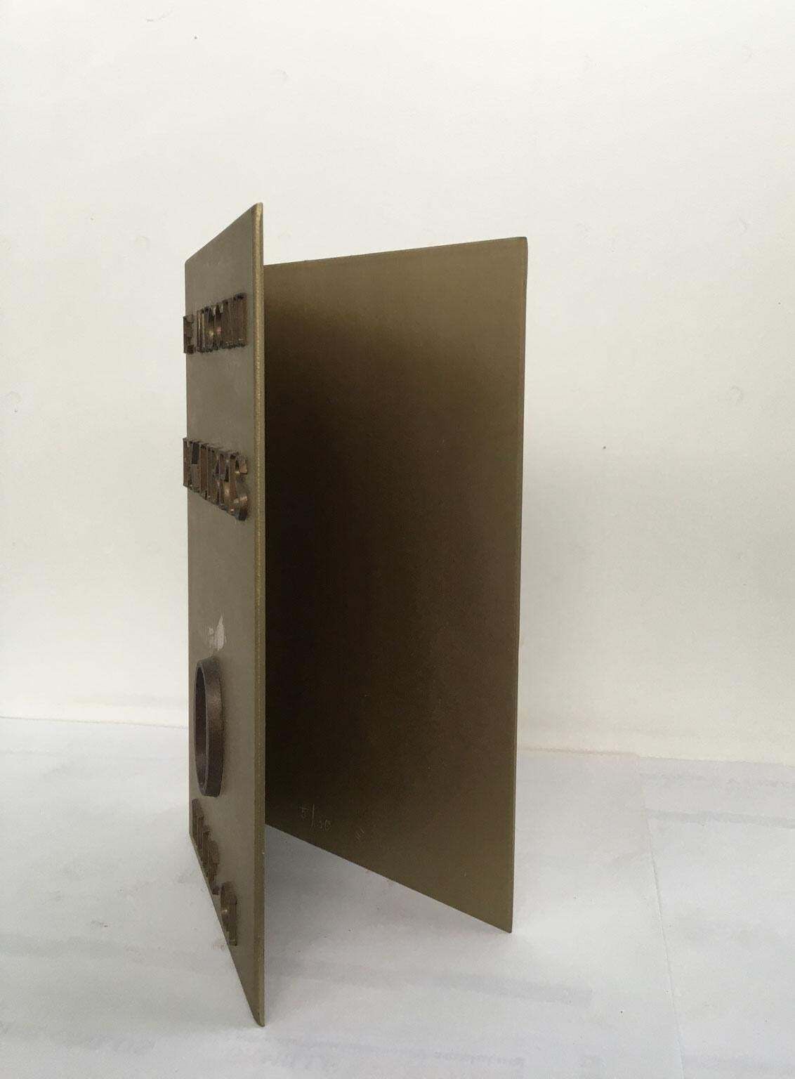 photo furniture 1970 Italy Aluminun Abstract Sculpture Eugenio Miccini Ex Libris