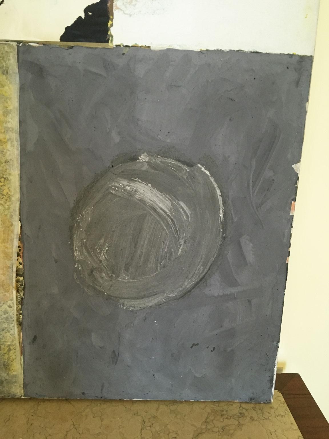 photo vinterior 1960 Italy Abstract Painting On Canvas And Mix Media Collage By Ermete Lancini