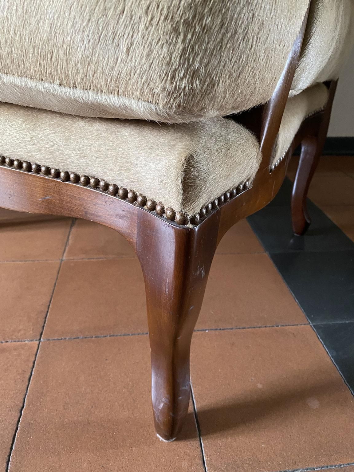 photo for sale 1990 Italy Postmodern Blond Cow Leather Armachair