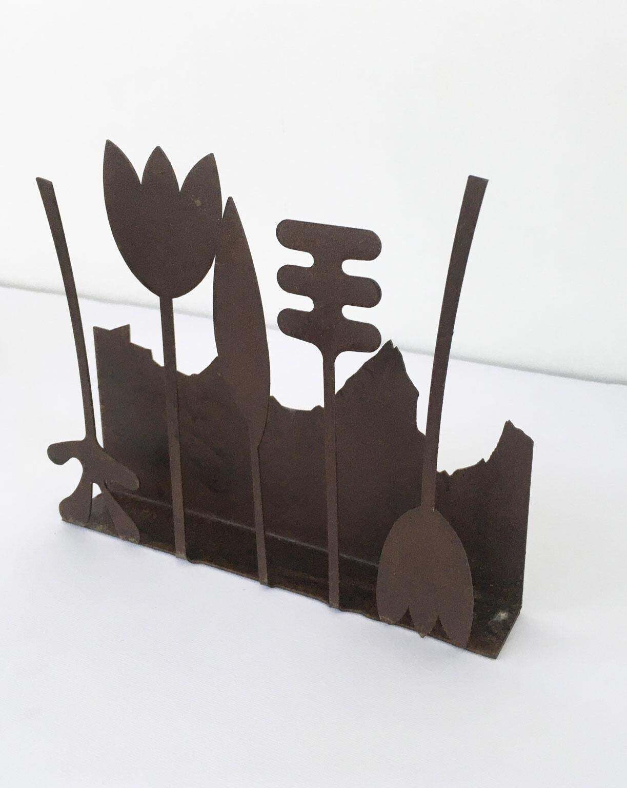Italy 1980 Annamaria Gelmi  Oxidized Rust Metal Sculpture Piccolo Eden photo 391.0