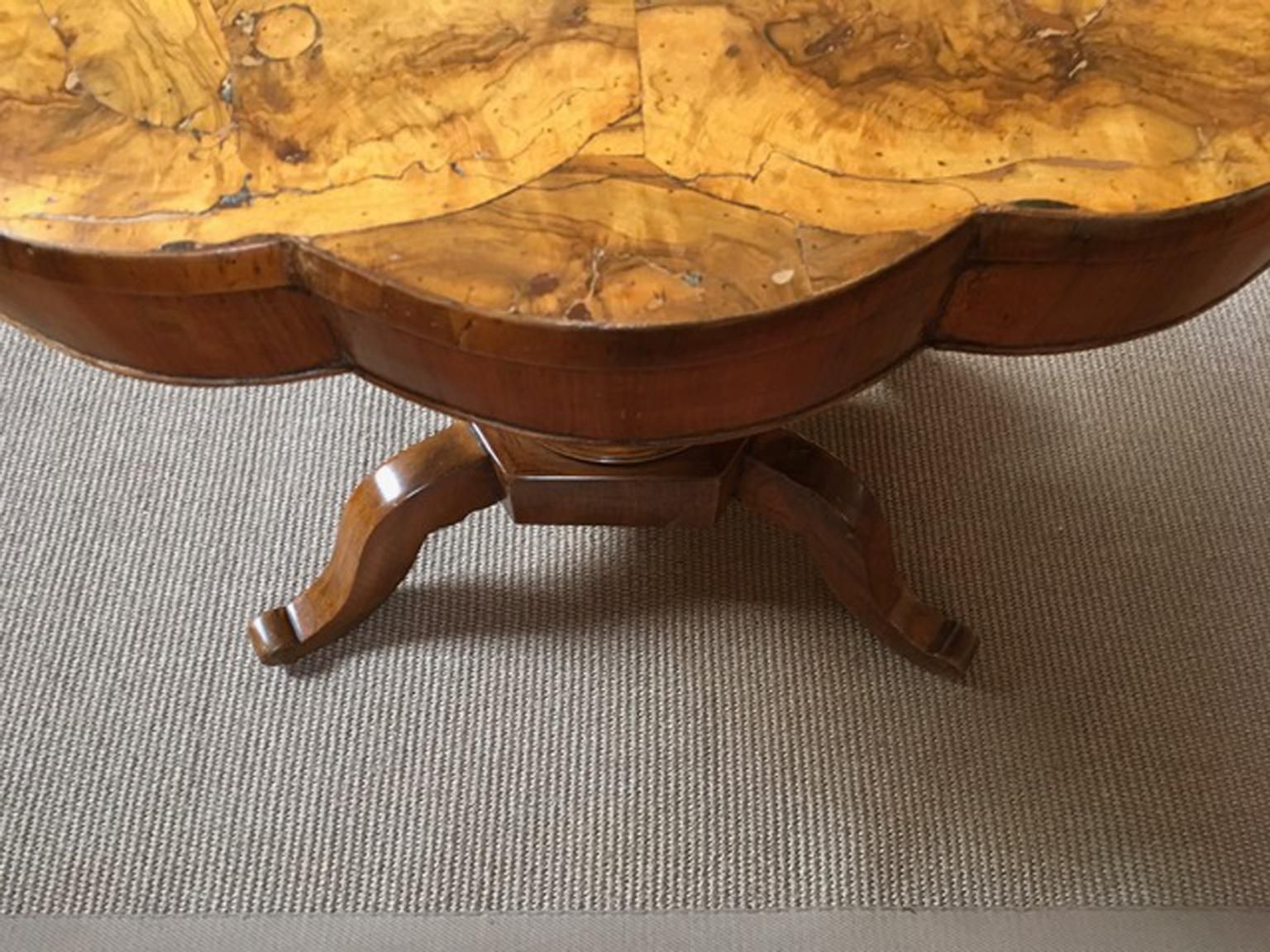 Italy 18th Century Regency Walnut Briar Root Oval Table photo 4674.0