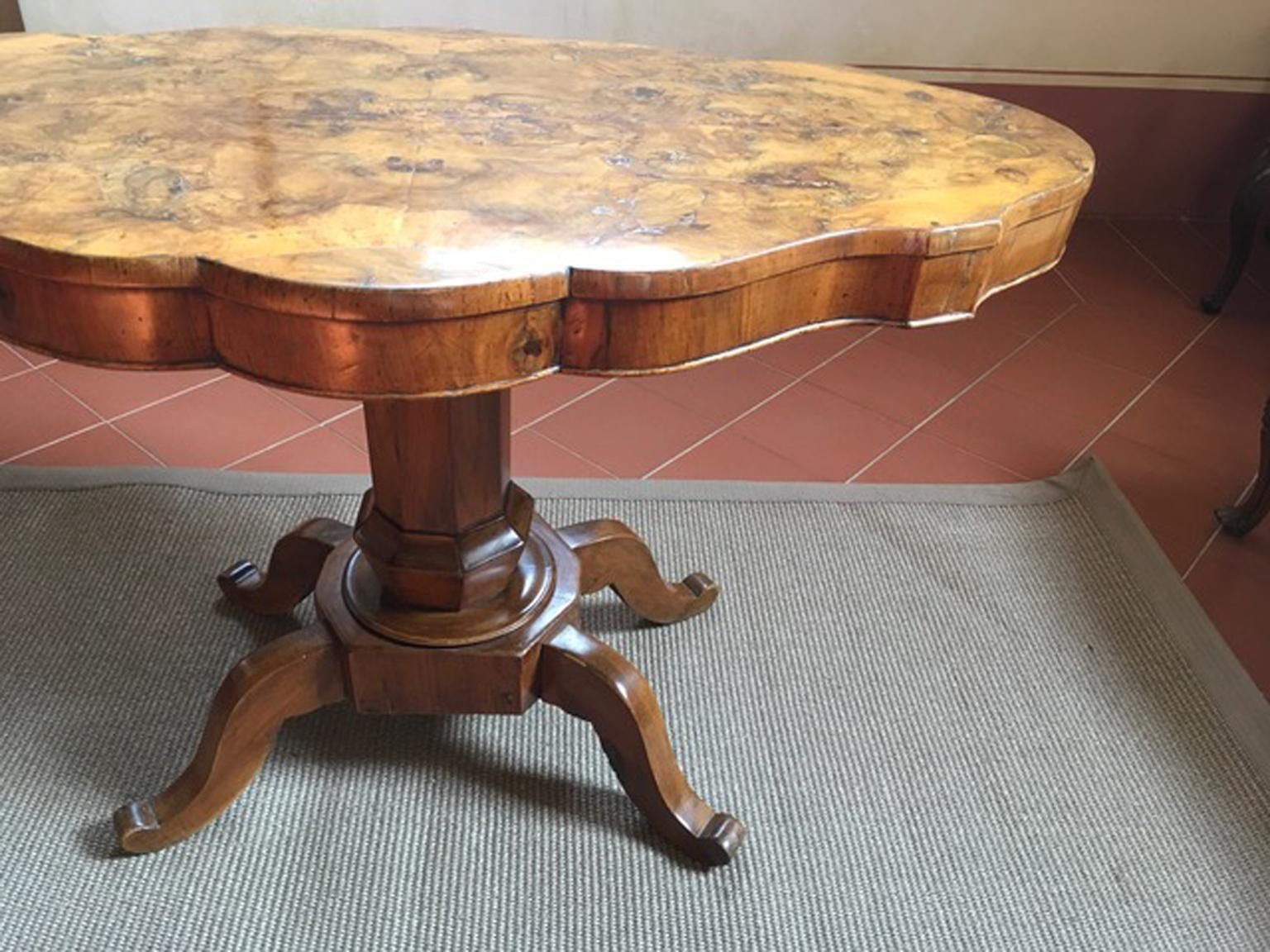 photo for sale Italy 18th Century Regency Walnut Briar Root Oval Table