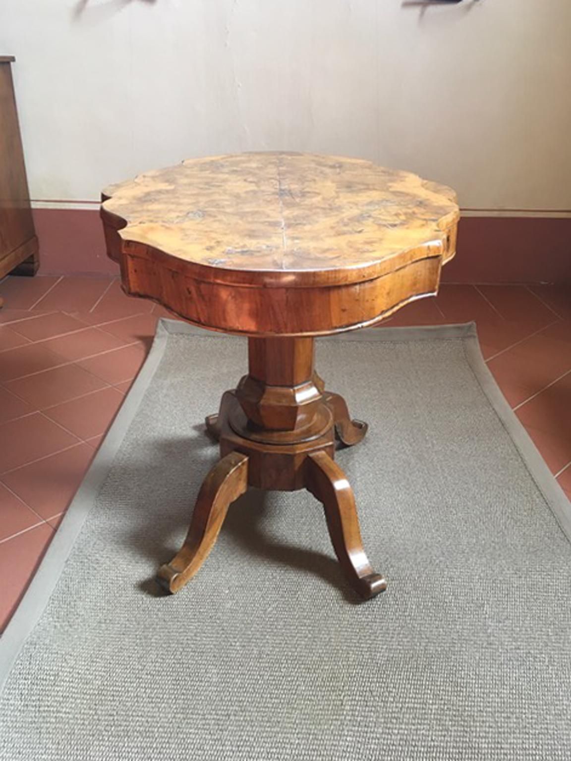 Furniture Italy 18th Century Regency Walnut Briar Root Oval Table photo
