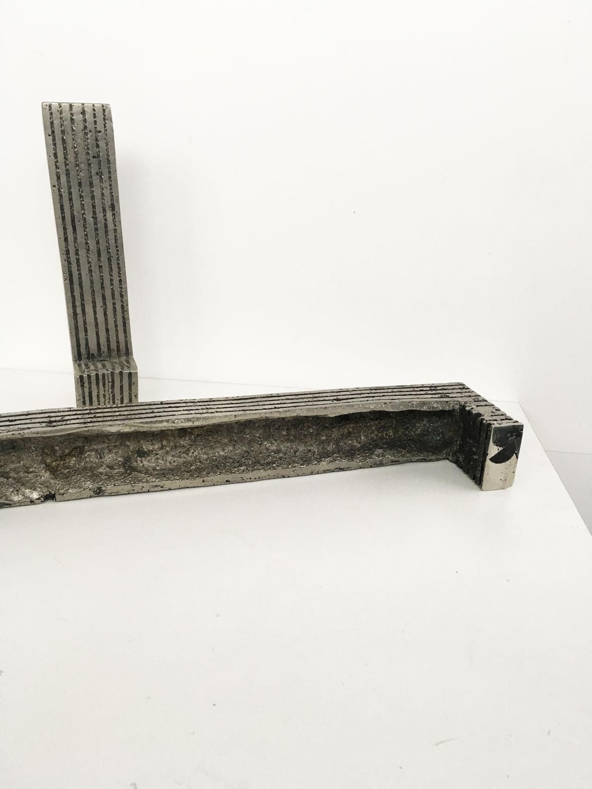 photo vintage 1980 Italy Bronze Abstract Sculpture Urano Palma Tavolo Del Politico E Sedia