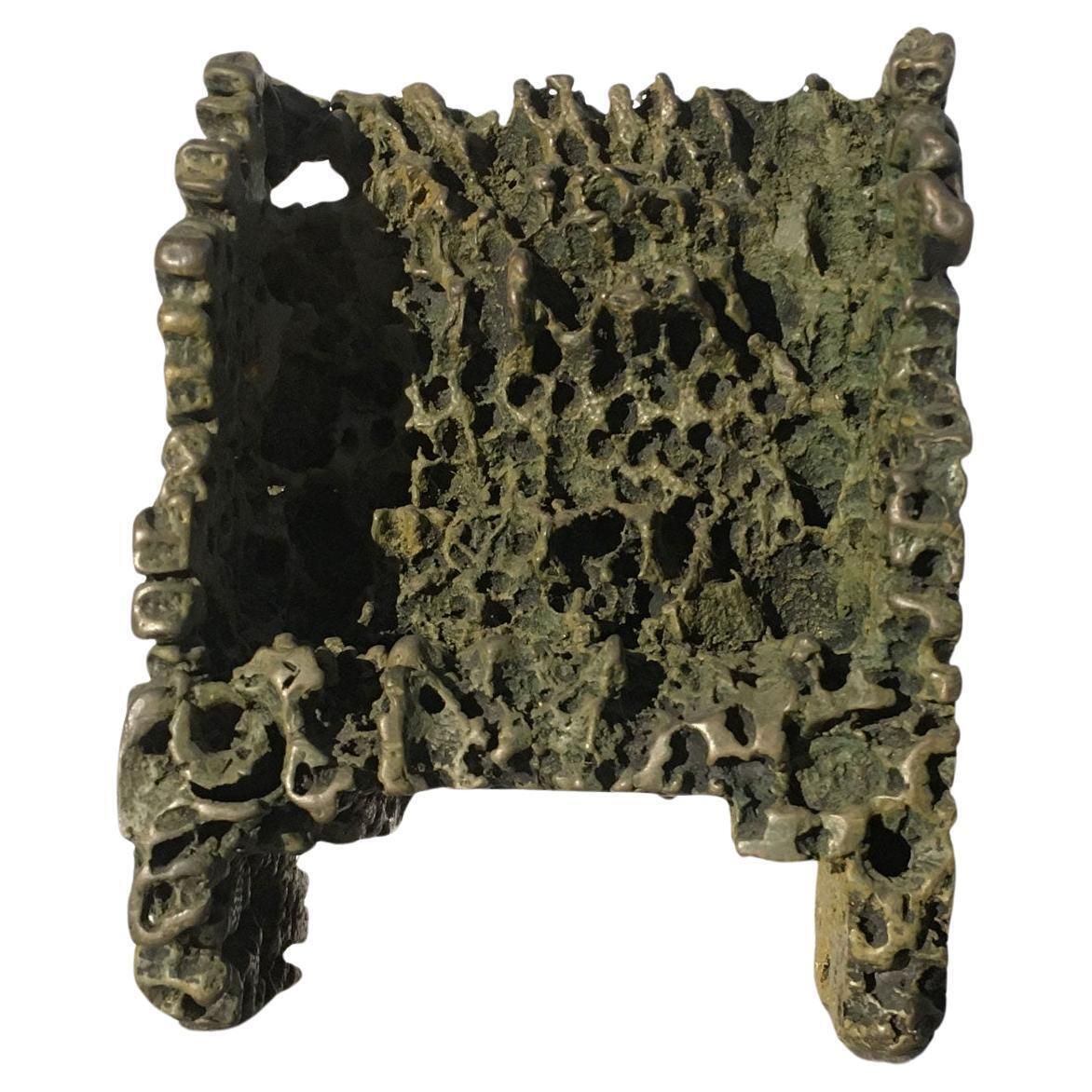 1985 Italy Bronze Abstract Sculpture By Urano Palma Trono Bronzo Bronze Throne