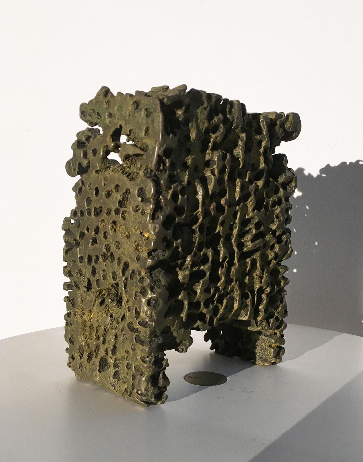 1985 Italy Bronze Abstract Sculpture By Urano Palma Trono Bronzo Bronze Throne photo buy