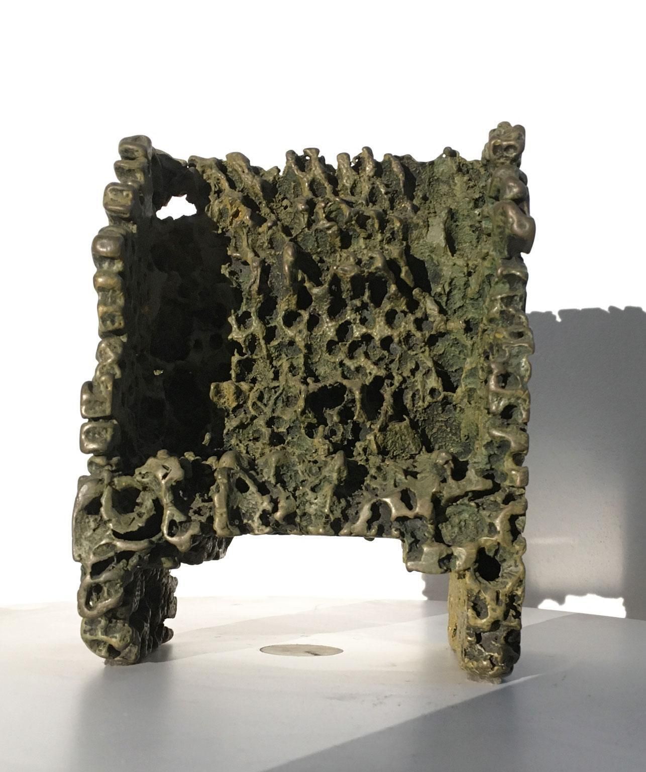Art 1985 Italy Bronze Abstract Sculpture By Urano Palma Trono Bronzo Bronze Throne photo