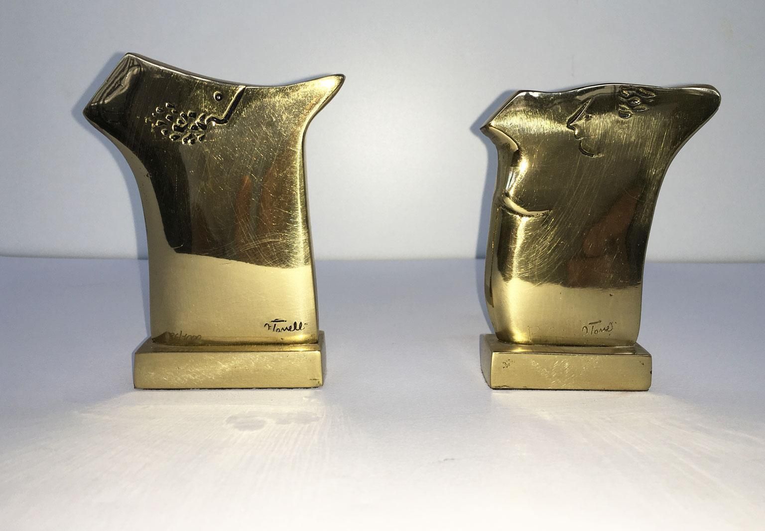 Art 1980 Italy Post Modern Bronze Abstract Sculpture Ottorino Tonelli Eva photo
