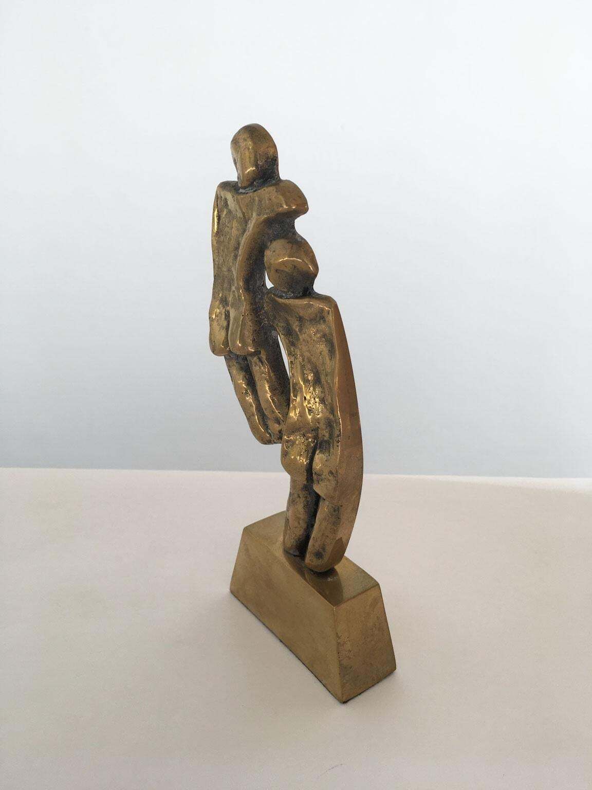 photo for sale 1980 Italy Post Modern Rodica Tanasescu Bronze Abstract Sculpture Title Incontro