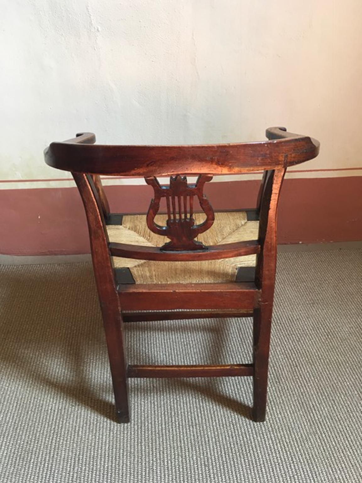 Italy 18th Century Walnut Dining Armchair With Cane Sitting photo buy