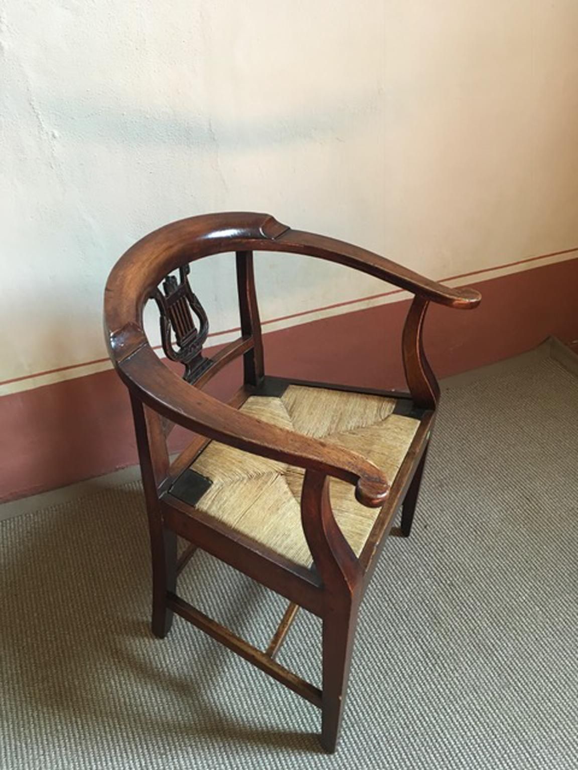 photo for sale Italy 18th Century Walnut Dining Armchair With Cane Sitting