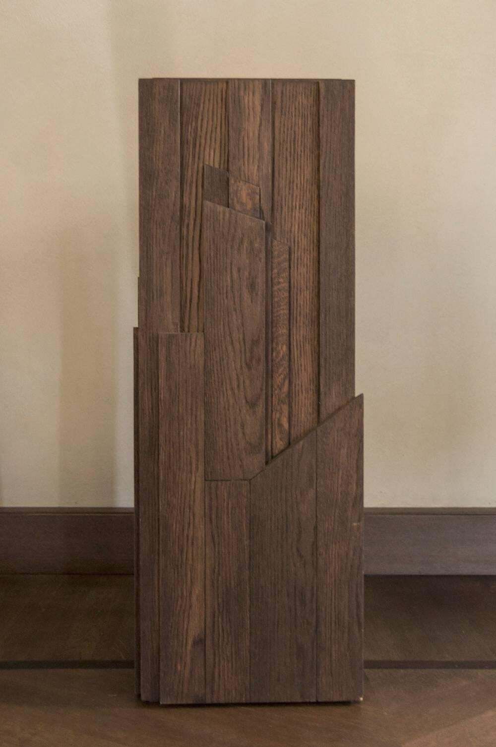 Italy Hand Carved Oak Wood Column In Post Modern Style photo vinterior