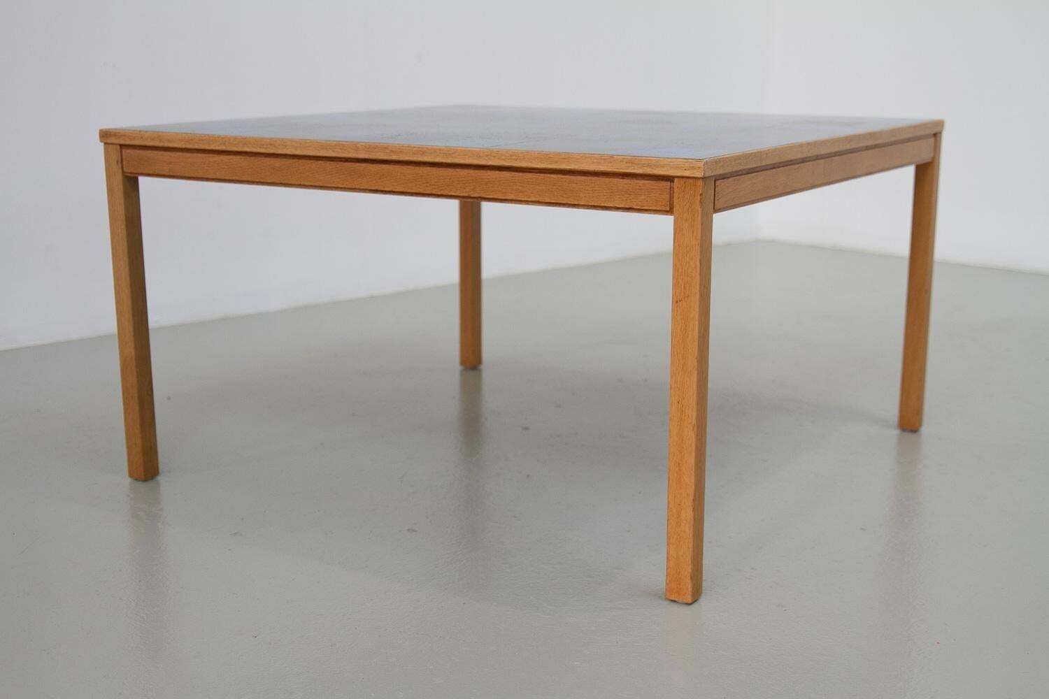 photo vintage Mid Century Enameled Oak Coffee Table By Törneman For Nk Sweden, 1960s.
