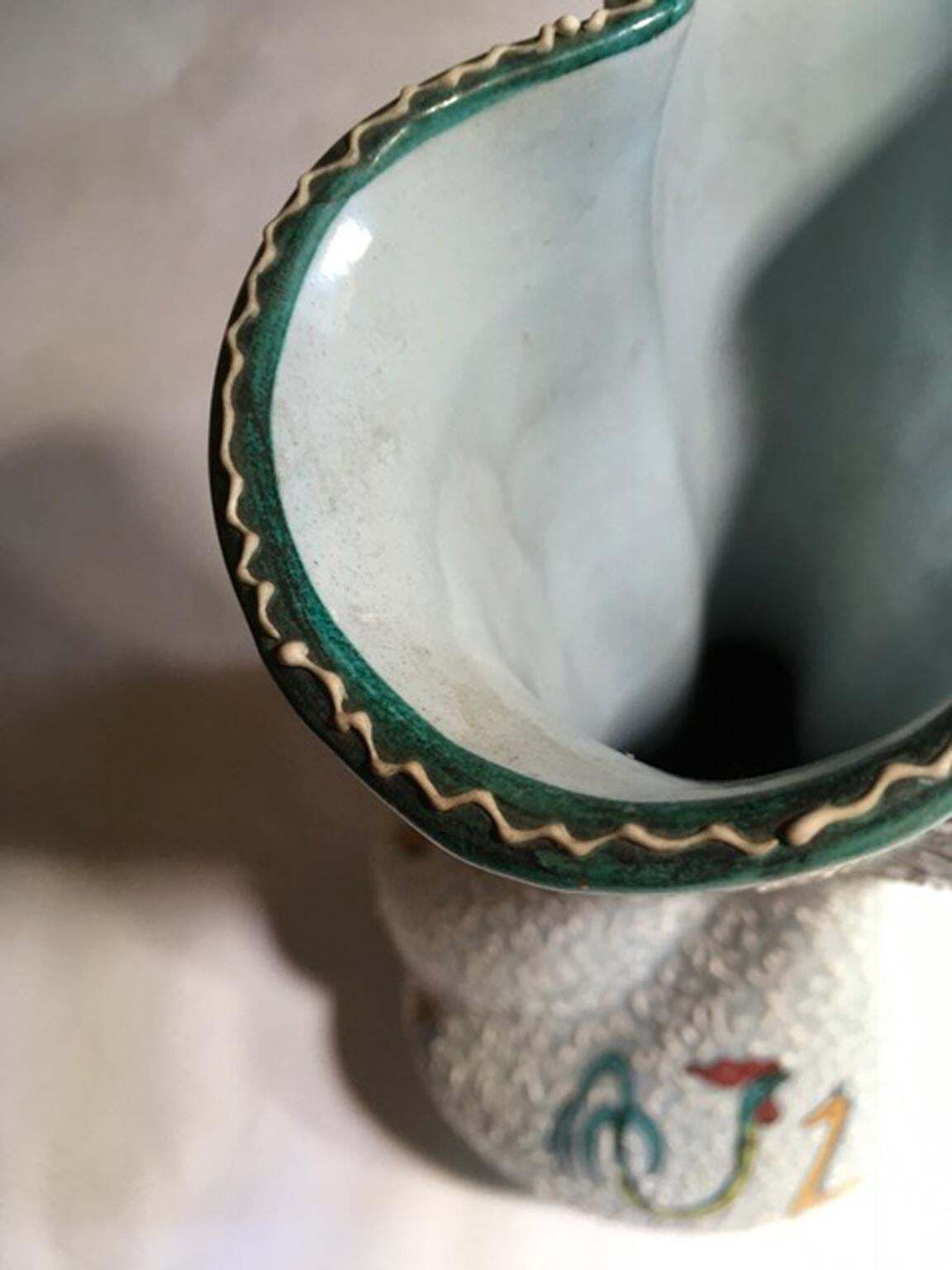 photo vintage Vase en céramique émaillée blanche, Italie, années 1960