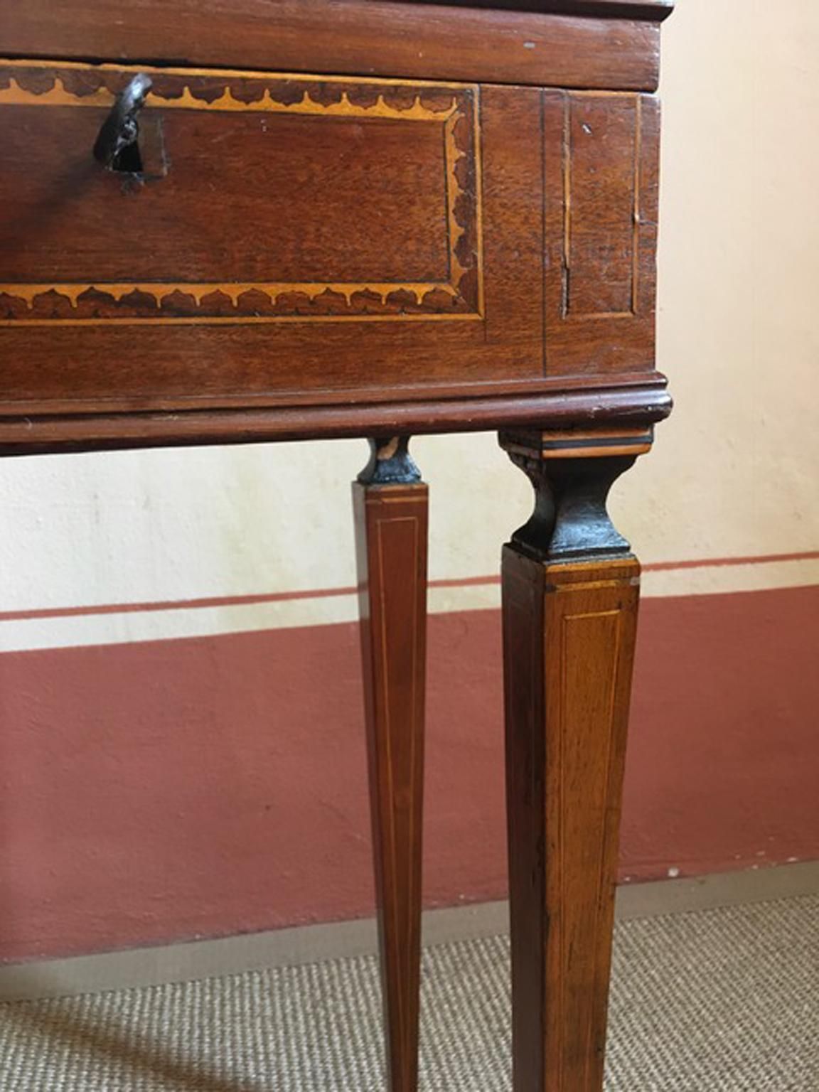 Italy Early 19th Century Regency Walnut Inlaid Side Table photo buy