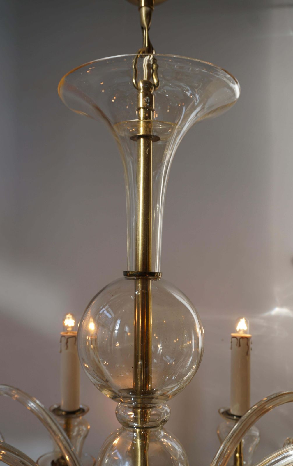 Italian Midcentury Style Hand Blown Murano Venetian Glass Chandelier photo buy