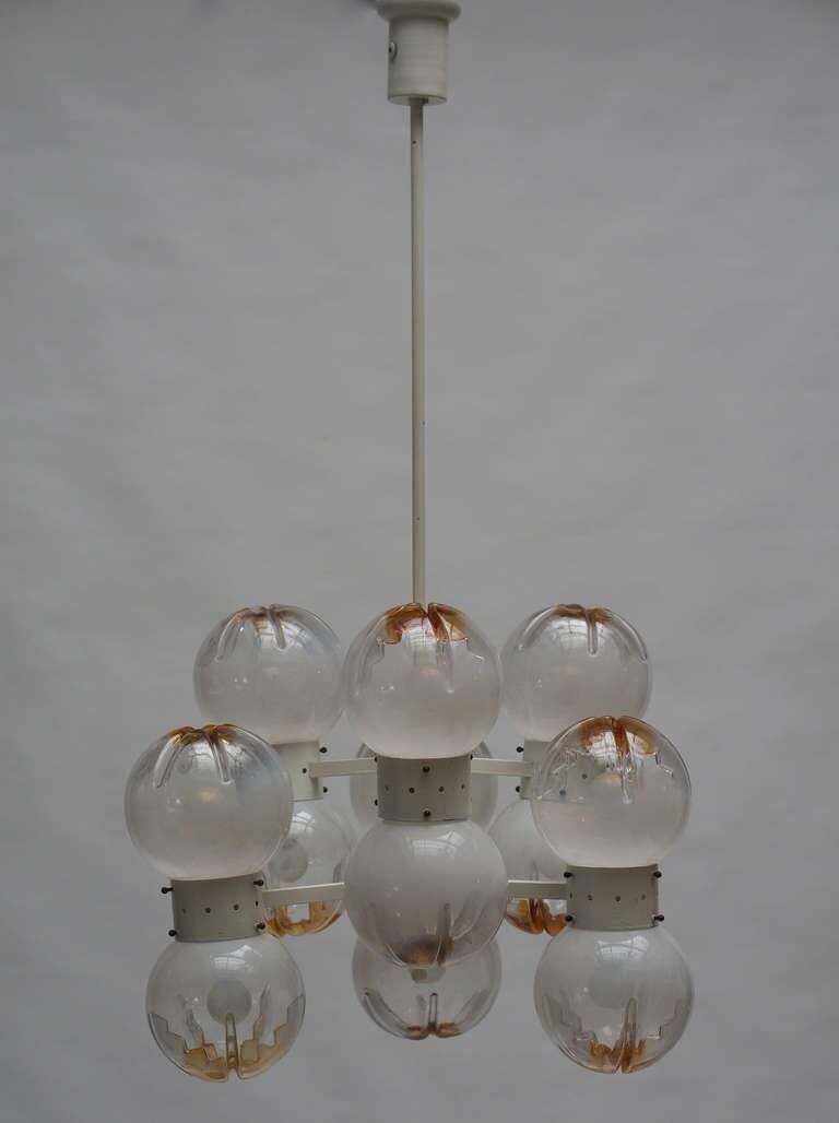Italian Mazzega Chandelier With 12 Globes photo for sale