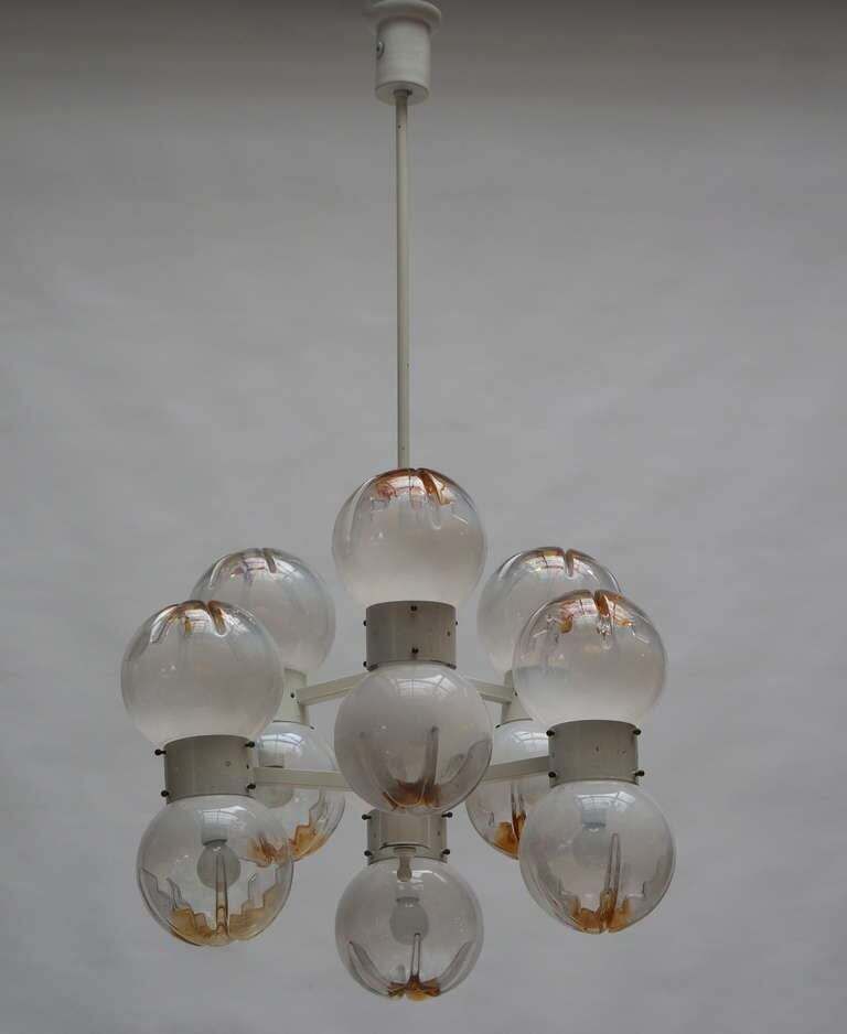 Italian Mazzega Chandelier With 12 Globes photo Lighting