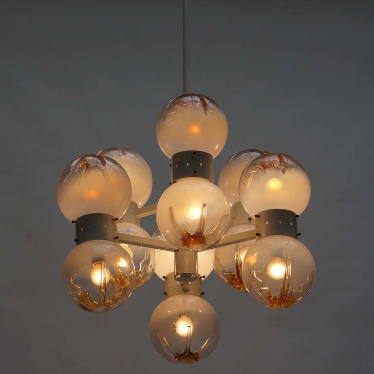 Italian Mazzega Chandelier With 12 Globes photo 2167.0