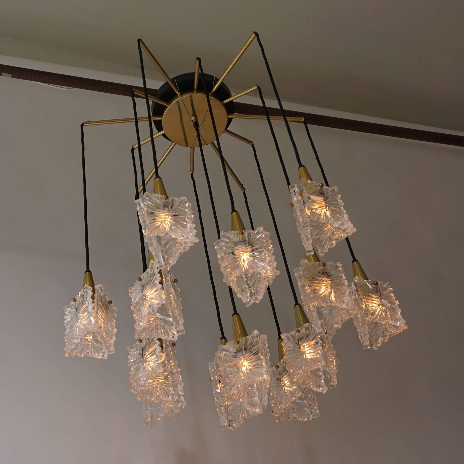 Chandelier In Glass And Brass By Raak photo 2465.0