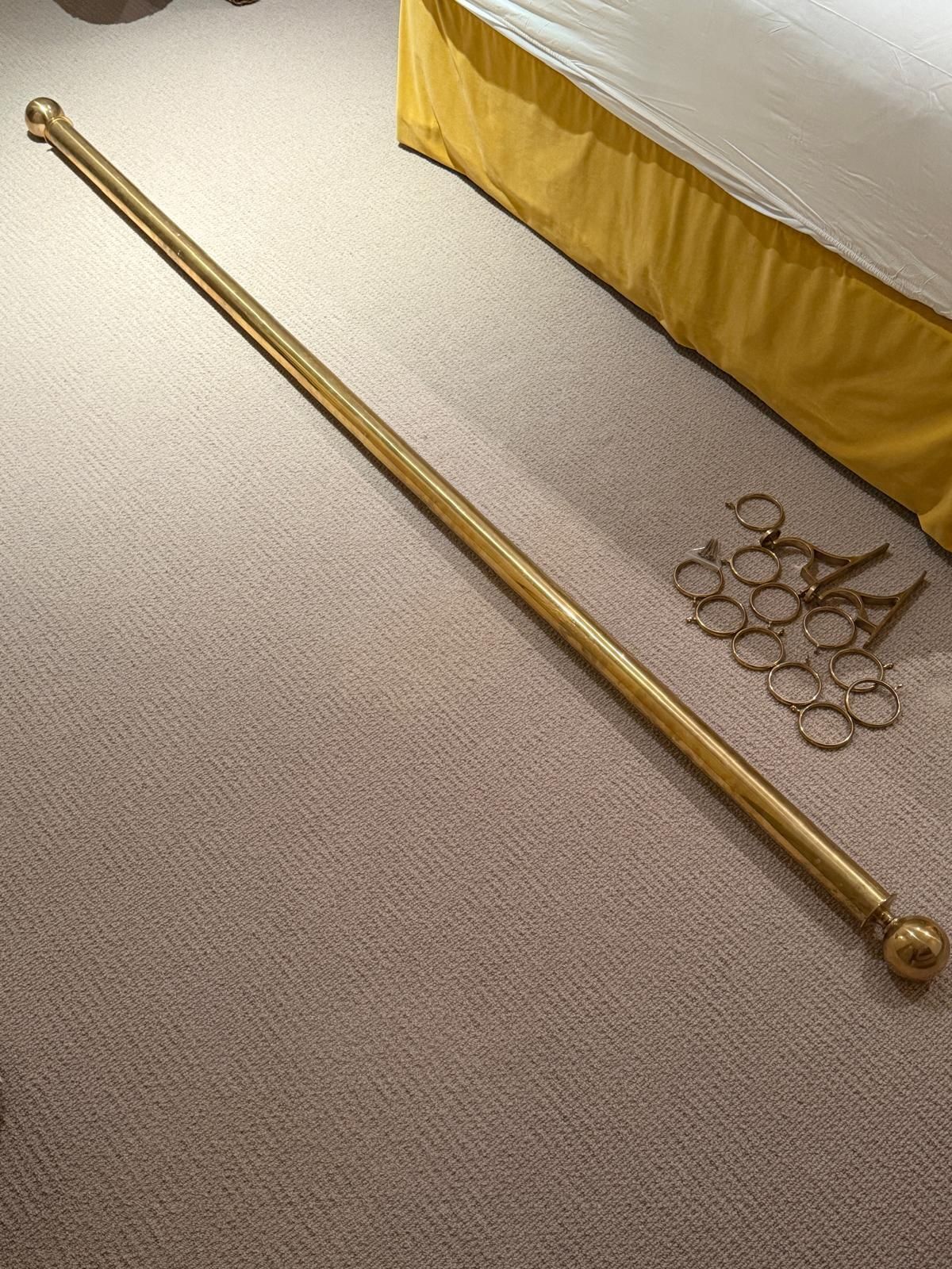Solid Brass Curtain Pole + Set Of Rose Uniacke Fabric Curtains photo Home Decor