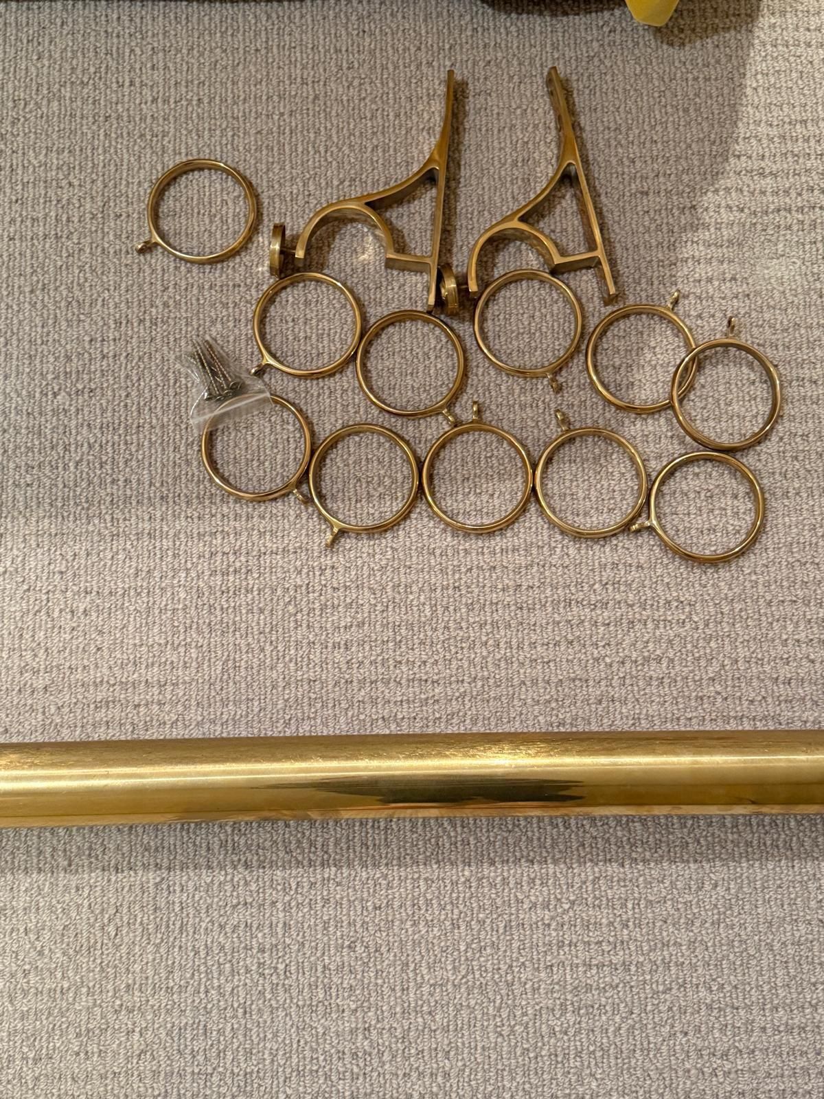 Solid Brass Curtain Pole + Set Of Rose Uniacke Fabric Curtains photo 450.0