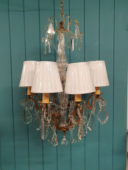 Early 20th Century French Chandelier With Eight Arms. 19" photo Lighting