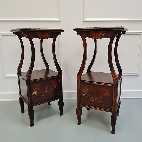 Art Nouveau Coromandel Bedside Tables Free Delivery England/Wales photo furniture