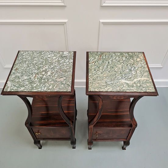 Art Nouveau Coromandel Bedside Tables Free Delivery England/Wales photo vinterior