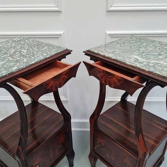 Furniture Art Nouveau Coromandel Bedside Tables Free Delivery England/Wales photo
