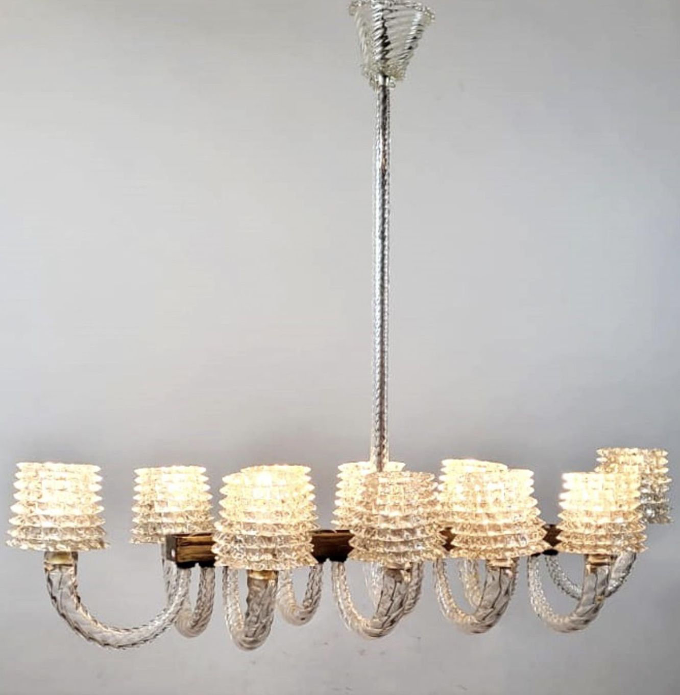 Rostrato Glass Chandelier By Ercole Barovier, Italy, 1940s photo furniture