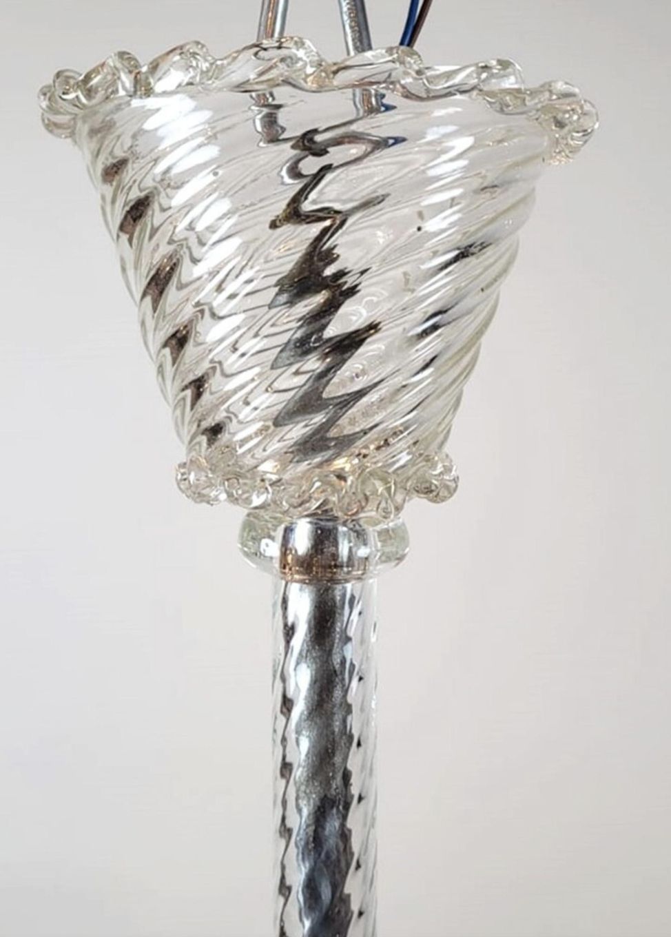 Rostrato Glass Chandelier By Ercole Barovier, Italy, 1940s photo for sale