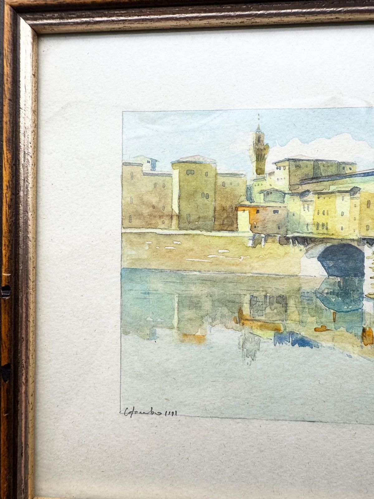 Original Watercolour Of Firenze, Ponte Vecchio Picture photo 86.0