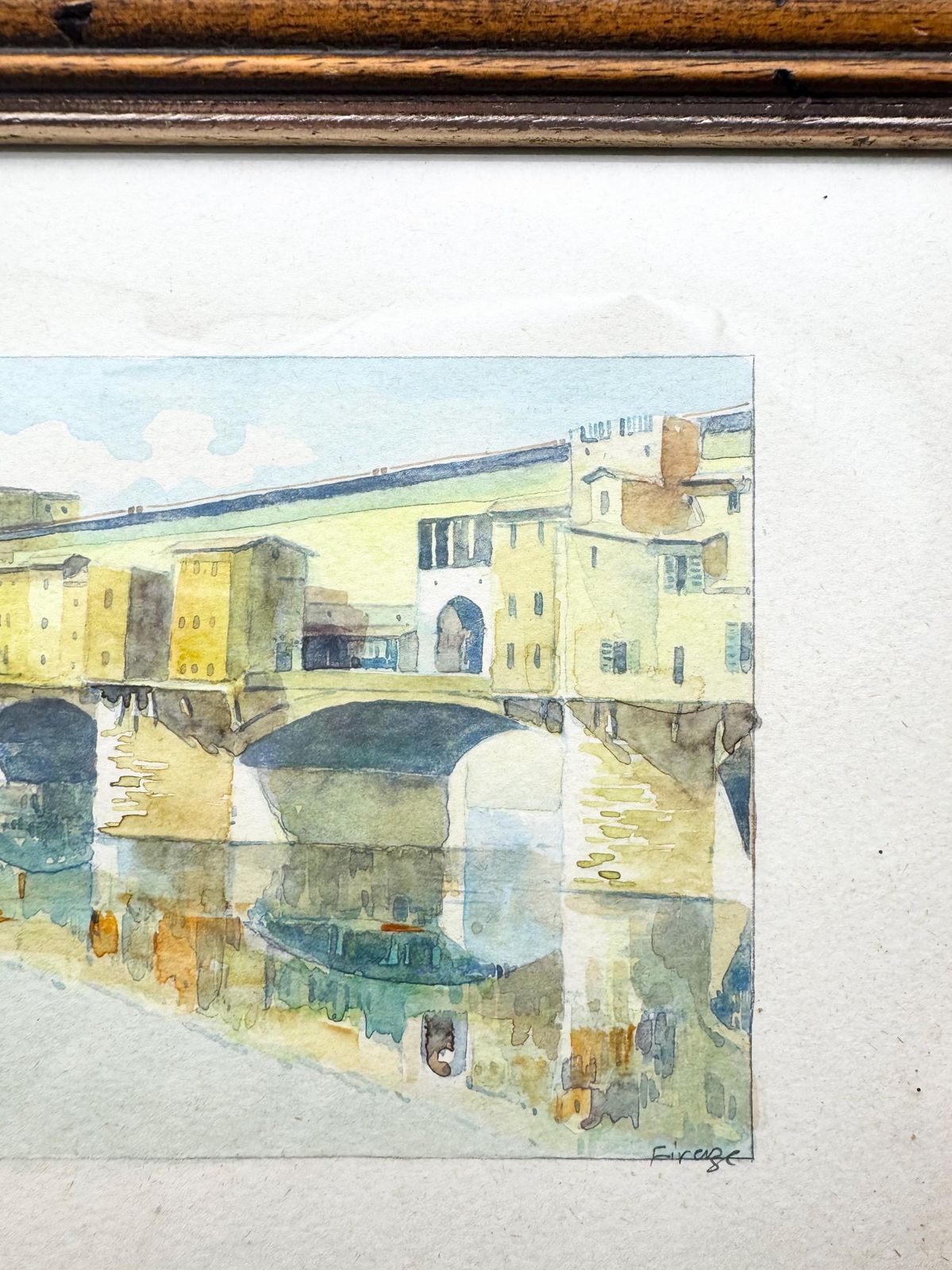 Original Watercolour Of Firenze, Ponte Vecchio Picture photo buy