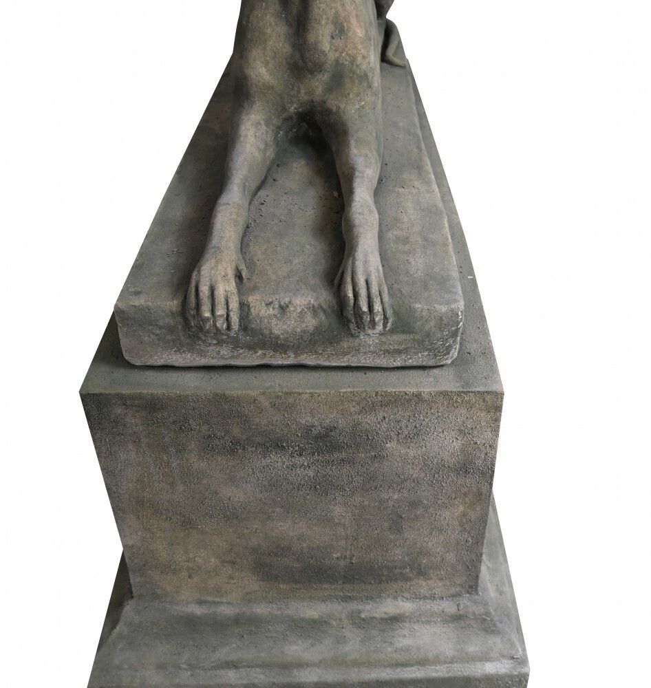 Pair Stone Garden Dogs Austin And Seeley Greyhound Whippet photo buy
