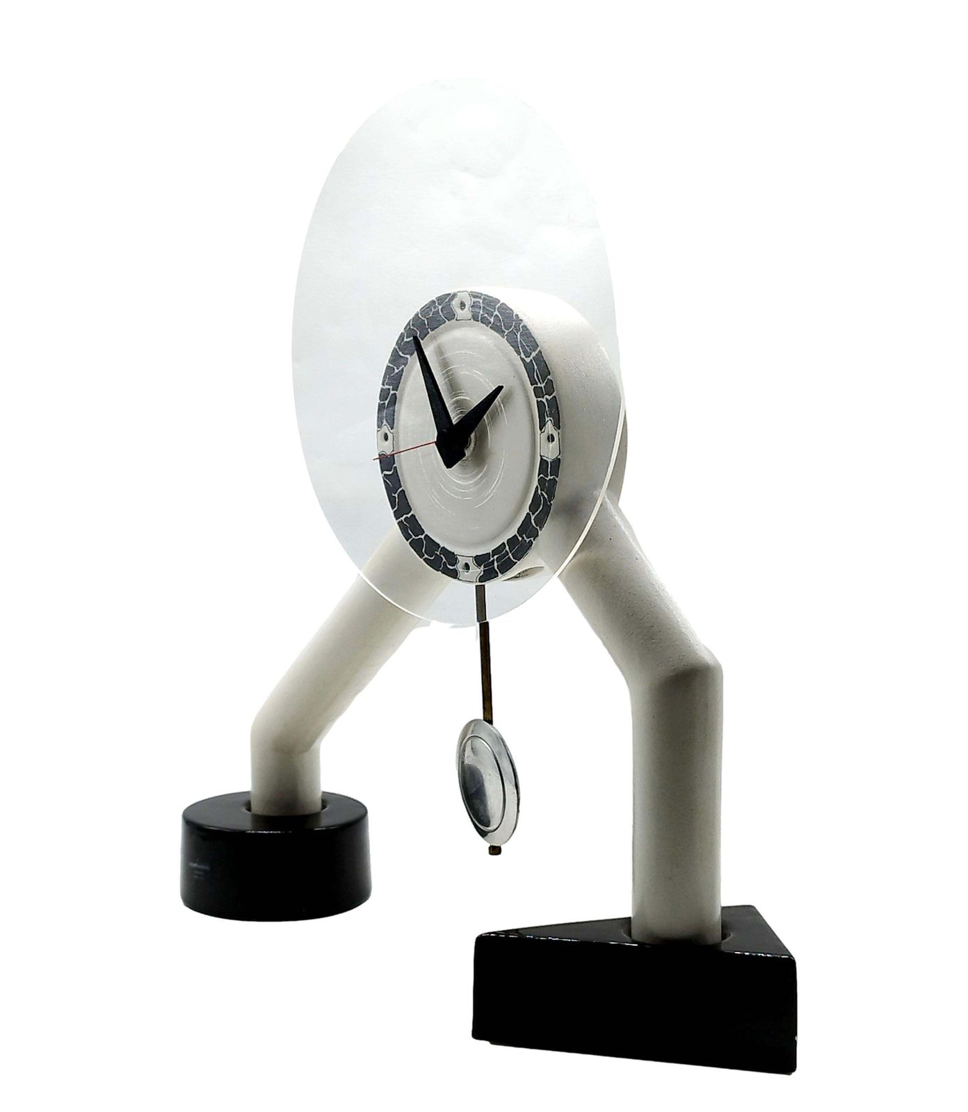 Dalla Bassa Maria Ceramiche Memphis Ceramic Table Clock, Italy 1980s photo furniture