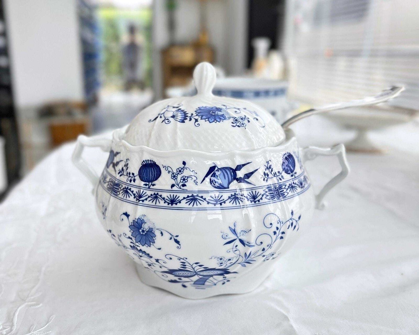 Blauw Witte Terrine | 1 Stuk | Soepterrine | Gesigneerd Bavaria photo furniture